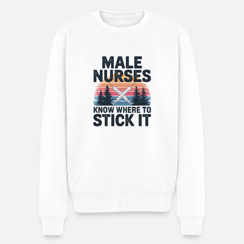 Fier de la profession infirmière - Pull Premium bio Homme - blanc