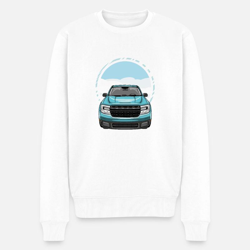 Vue de face du pick-up - Pull Premium bio Homme - blanc
