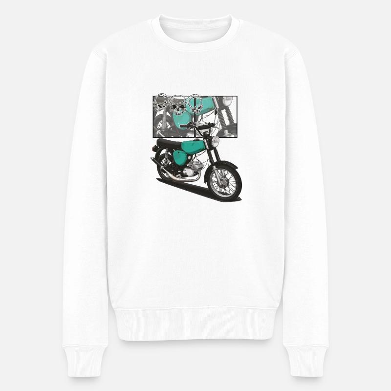S51 (turquoise) // Illustration - Pull Premium bio Homme - blanc