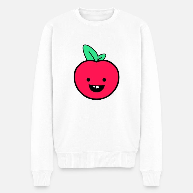 apfel smile - Männer Premium Bio Pullover - Weiß