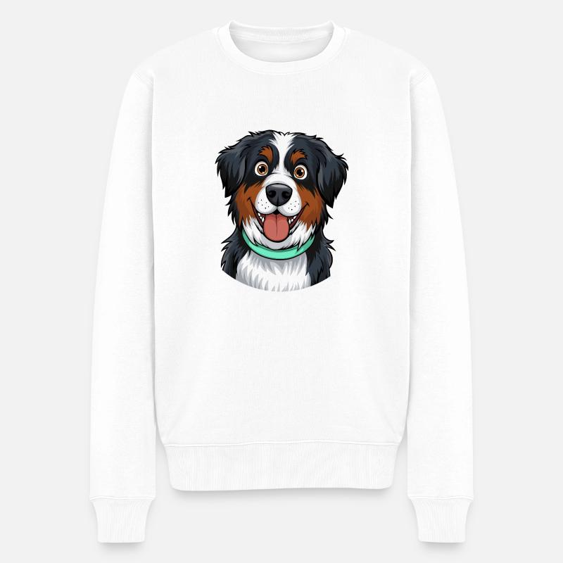 Portrait de bouvier bernois - Pull Premium bio Homme - blanc