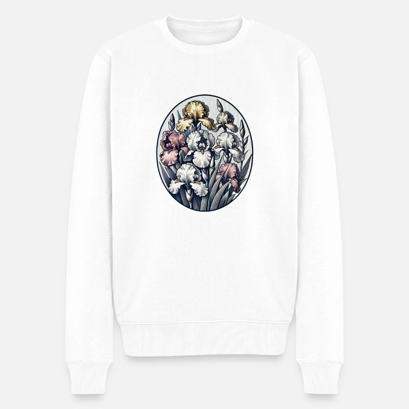 Schwertlilien - Männer Premium Bio Pullover - Weiß