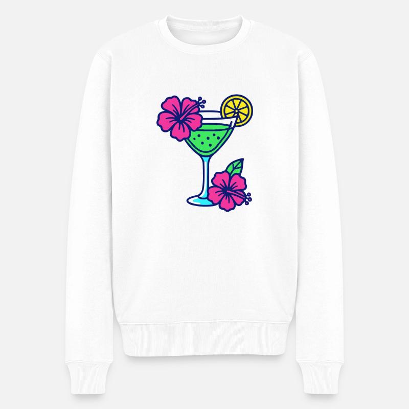cocktail 1 - Männer Premium Bio Pullover - Weiß