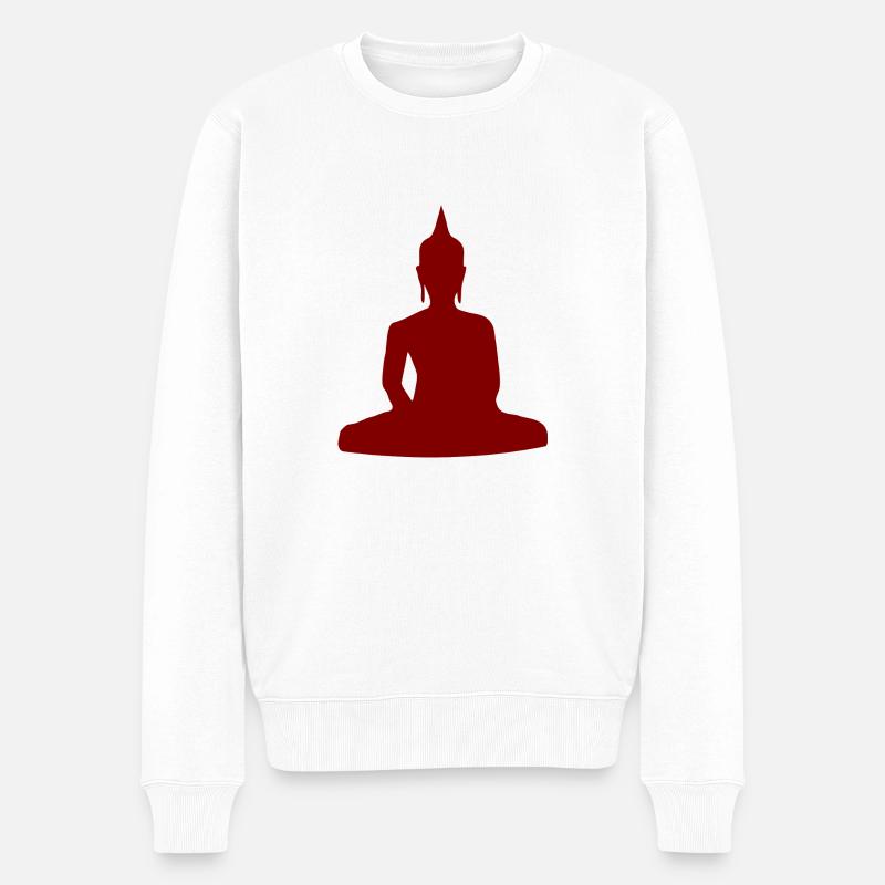 Buddhismus - Männer Premium Bio Pullover - Weiß