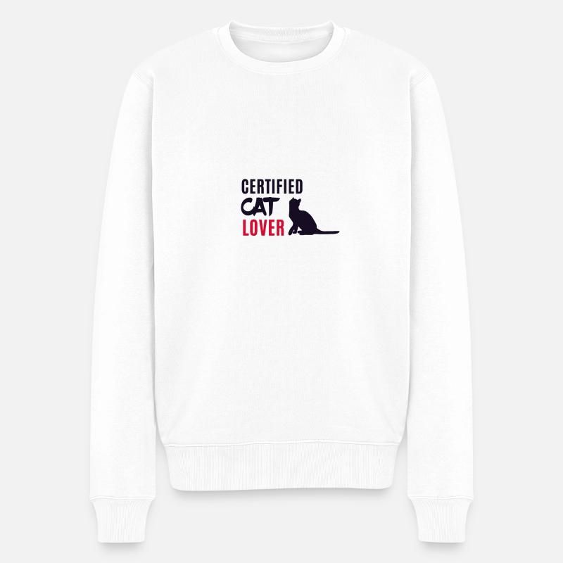 Amoureux des chats certifié - Pull Premium bio Homme - blanc