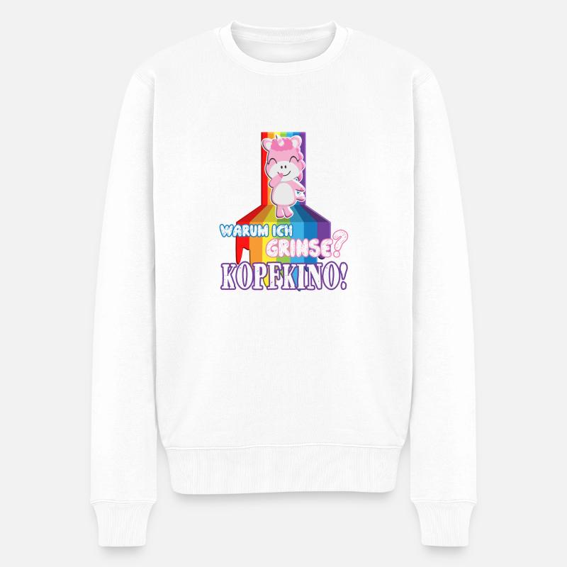 Kopfkino Einhorn Shirt - Männer Premium Bio Pullover - Weiß