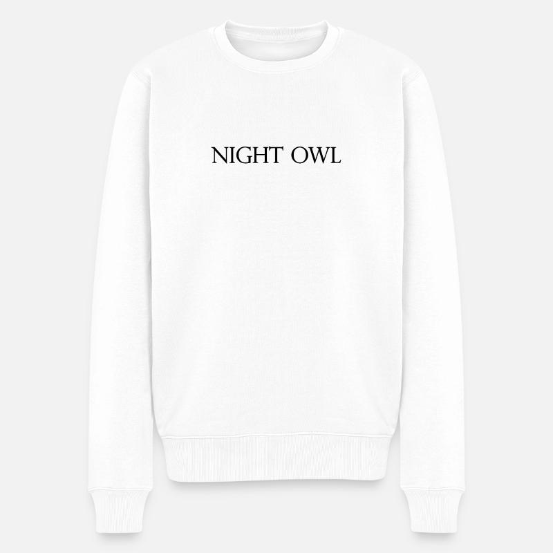 Noctambule, lettrage - Pull Premium bio Homme - blanc