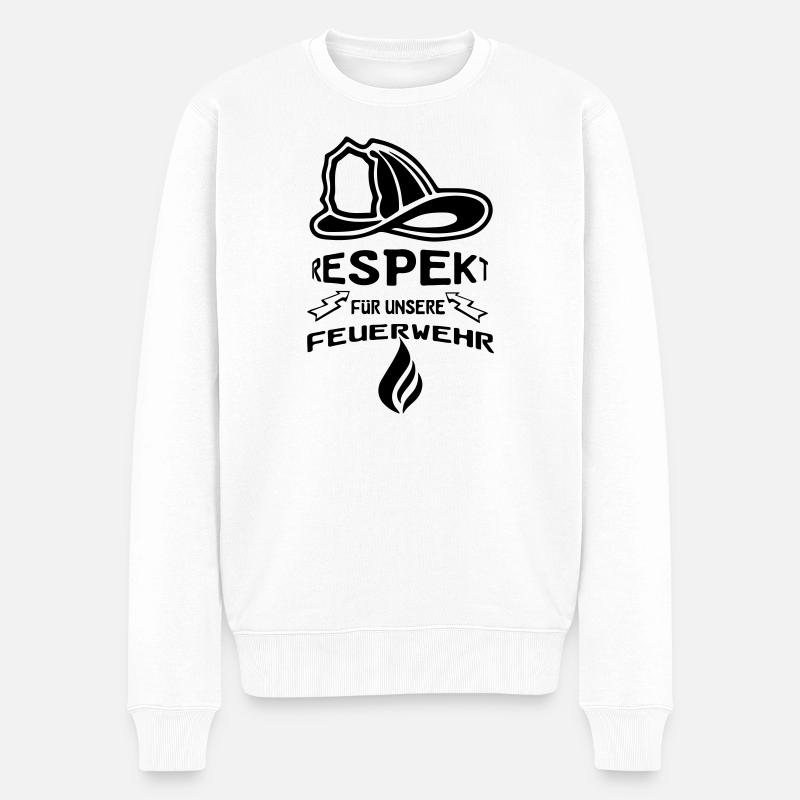 Feuerwehr Respekt Geschenk - Männer Premium Bio Pullover - Weiß