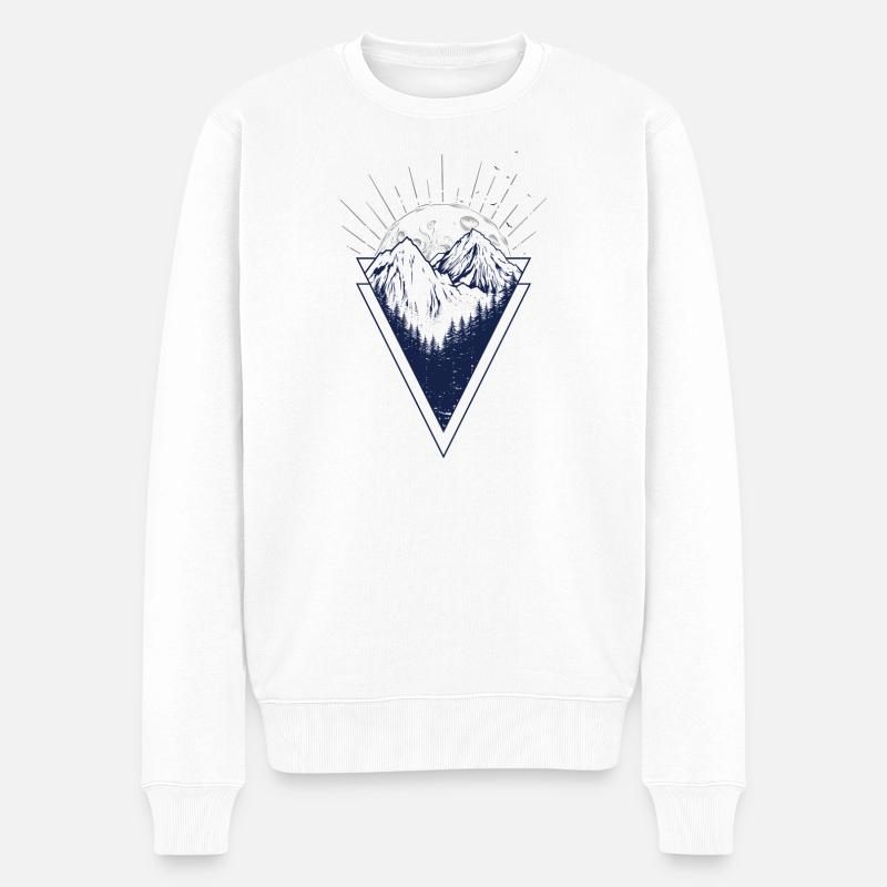 Triangle des Pics Éclairés par la Lune - Pull Premium bio Homme - blanc