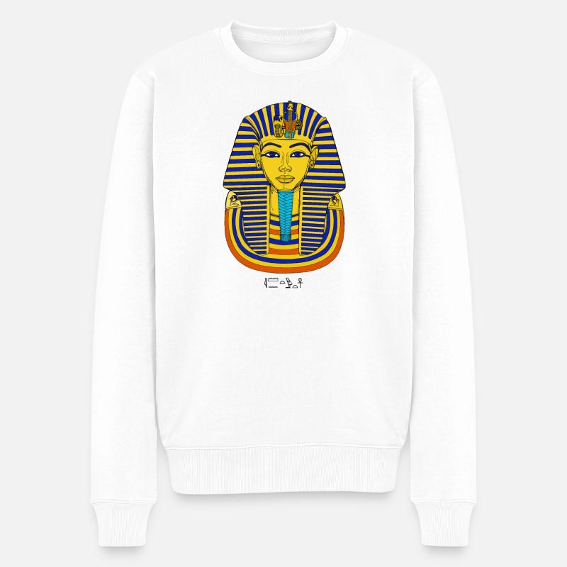 Tutanchamun - Pharao von Ägypten - Männer Premium Bio Pullover - Weiß