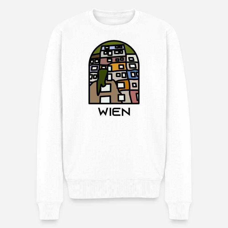 Wien - Männer Premium Bio Pullover - Weiß