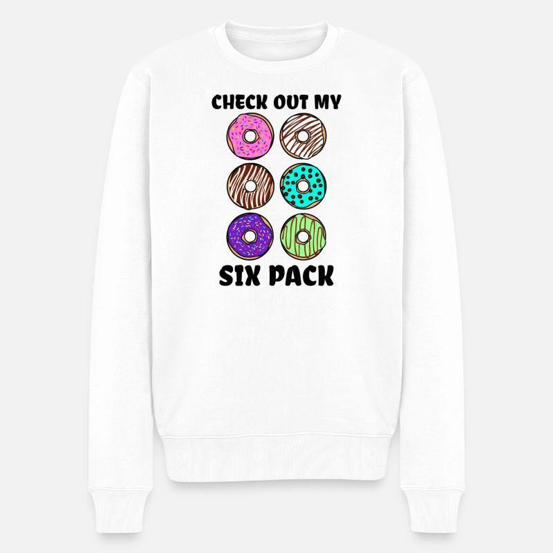 Süßigkeiten Humorvoll Donut Statement Lecker - Männer Premium Bio Pullover - Weiß