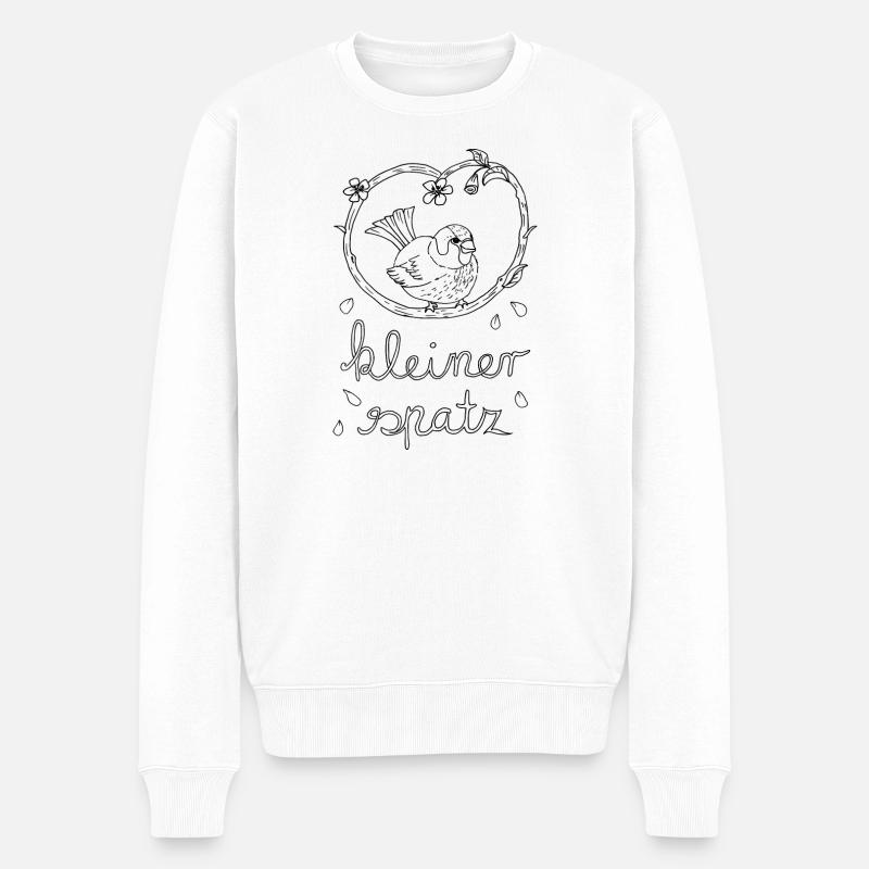 Kleiner Spatz ein süßes Motiv für Kinder - Männer Premium Bio Pullover - Weiß