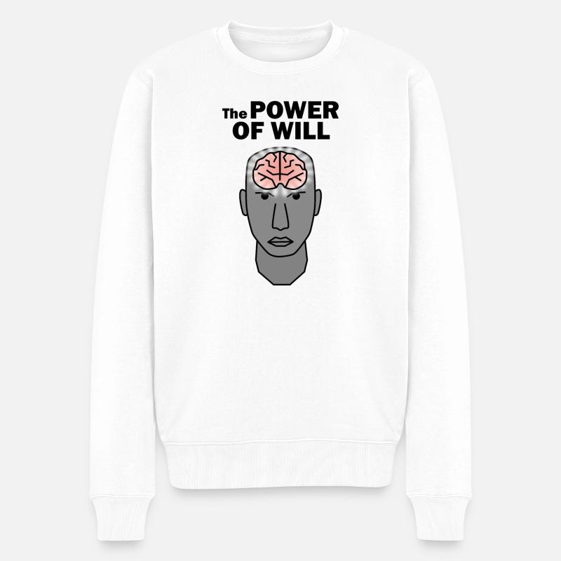 Le POUVOIR DE LA VOLONTÉ - Pull Premium bio Homme - blanc