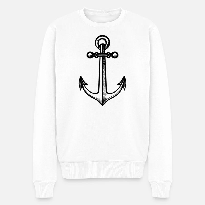 Anker - Männer Premium Bio Pullover - Weiß