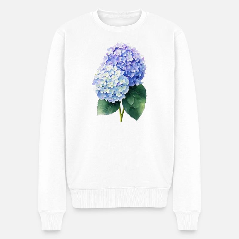 hydrangea - Männer Premium Bio Pullover - Weiß
