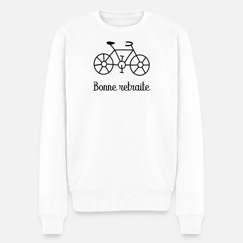 RETRAITE. BONNE RETRAITE. JOYEUSE RETRAITE - Pull Premium bio Homme - blanc
