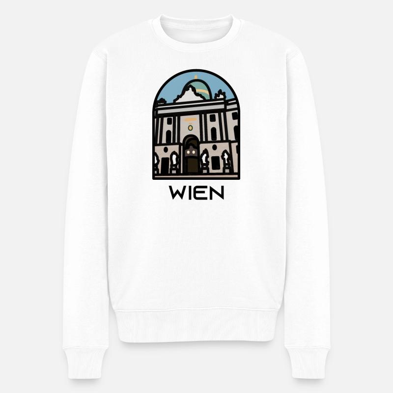 Wien - Hofburg - Männer Premium Bio Pullover - Weiß