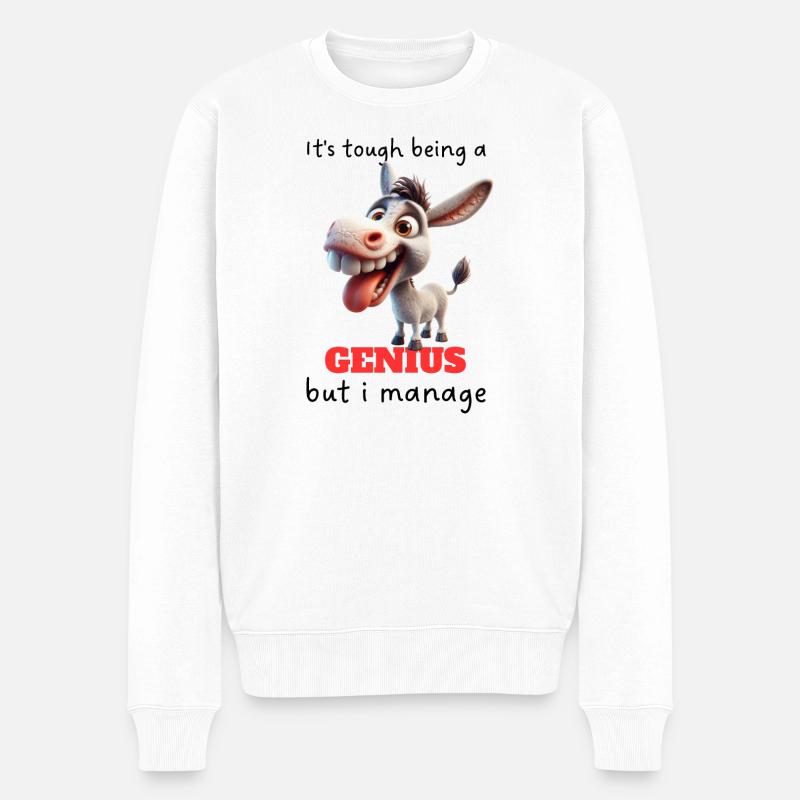Bohémianiste Animée Cartoon Original - Pull Premium bio Homme - blanc