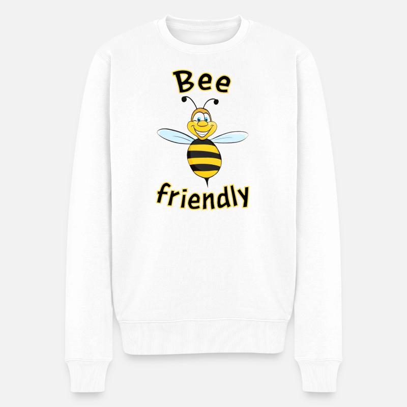 Bee friendly - Männer Premium Bio Pullover - Weiß