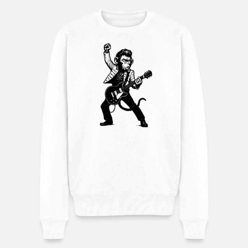 The Monkey Dance Band - Männer Premium Bio Pullover - Weiß