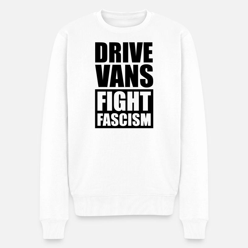 Drive Vans Fight Fascism - Männer Premium Bio Pullover - Weiß