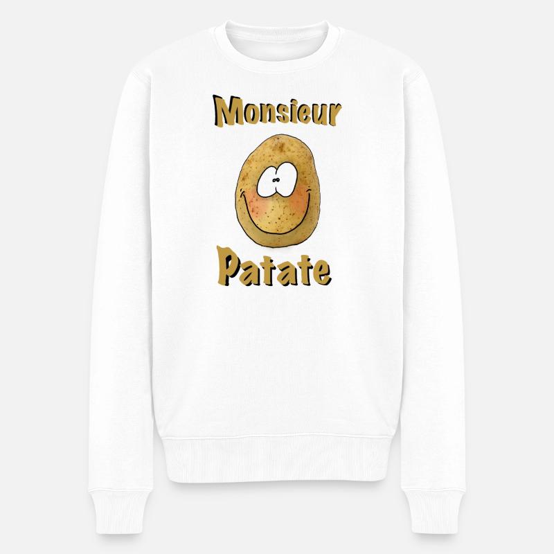 Herr Kartoffelkopf - Männer Premium Bio Pullover - Weiß
