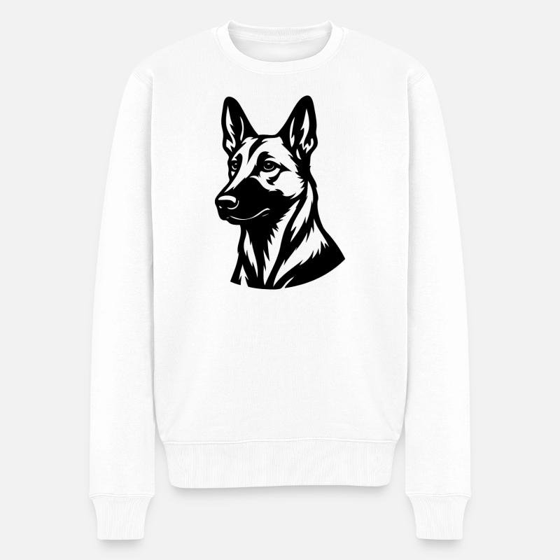 Malinois - Männer Premium Bio Pullover - Weiß