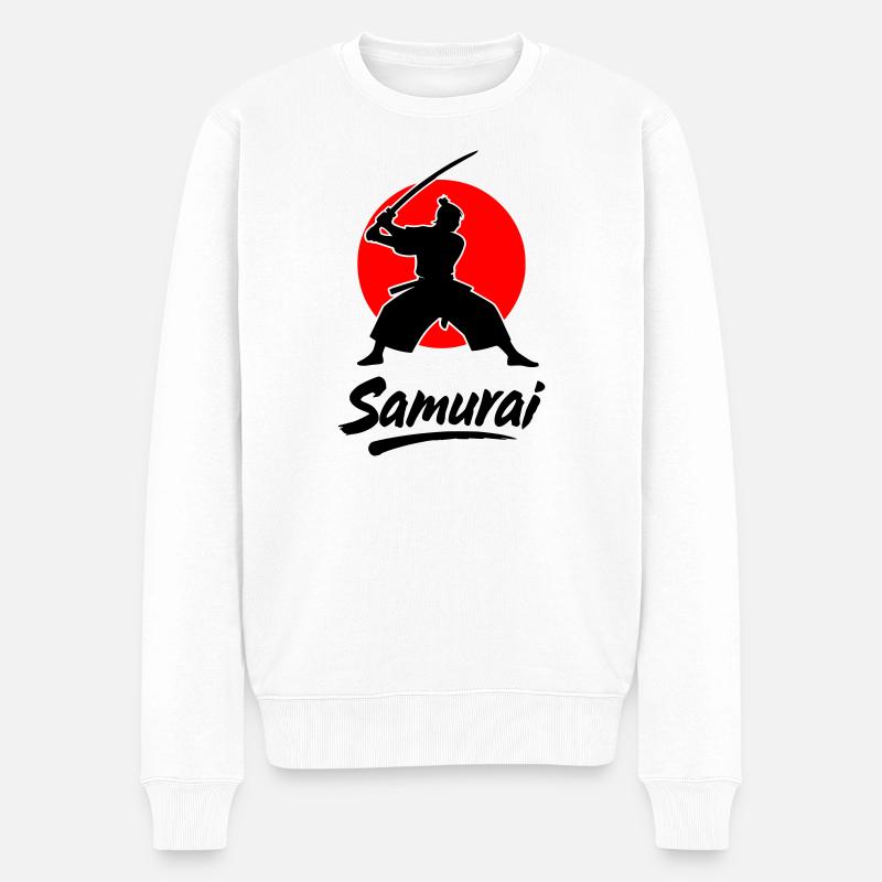 Samurai - Männer Premium Bio Pullover - Weiß