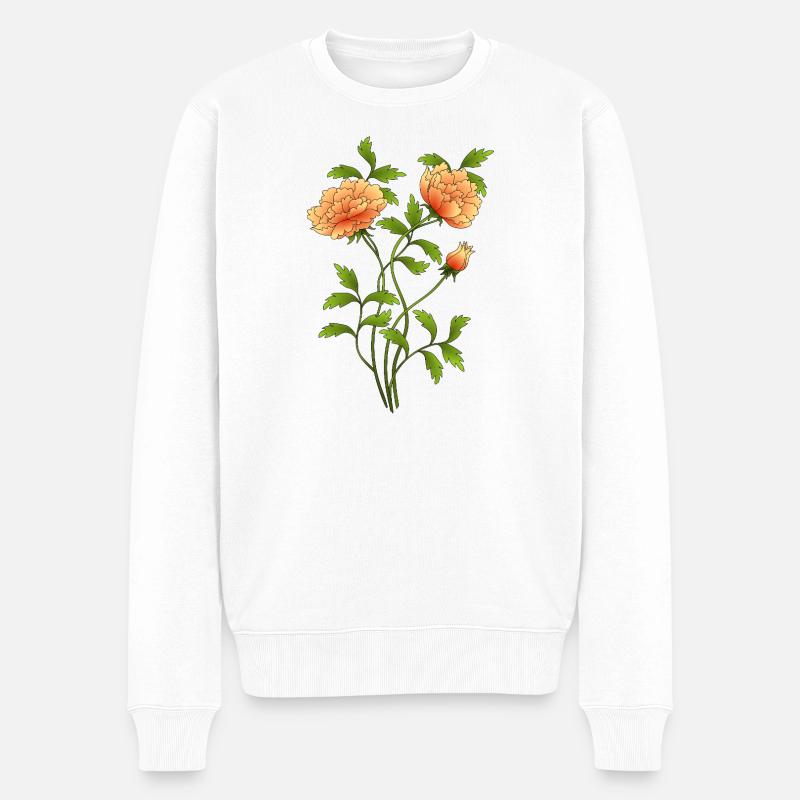 Blumen - Männer Premium Bio Pullover - Weiß