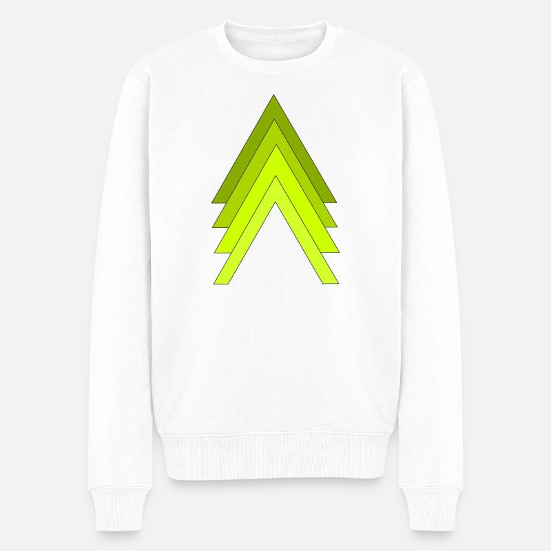 Flèches vert néon - Pull Premium bio Homme - blanc