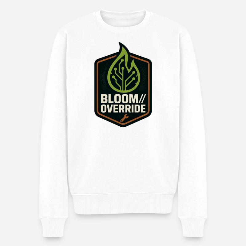 Bloom // Override – Emblème Solarpunk - Pull Premium bio Homme - blanc