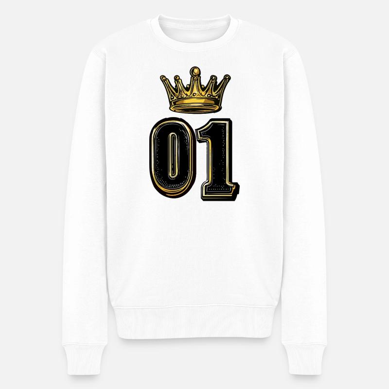 1 Couronne de chiffres - Pull Premium bio Homme - blanc