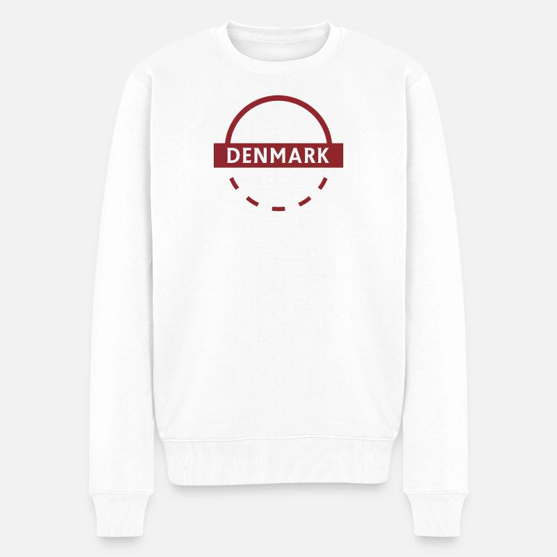 Dänemark Halbkreis Emblem - Männer Premium Bio Pullover - Weiß
