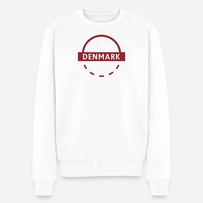 Dänemarks Wappen im Halbkreis - Männer Premium Bio Pullover - Weiß