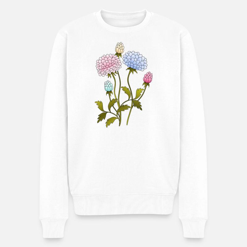 Blumen - Männer Premium Bio Pullover - Weiß