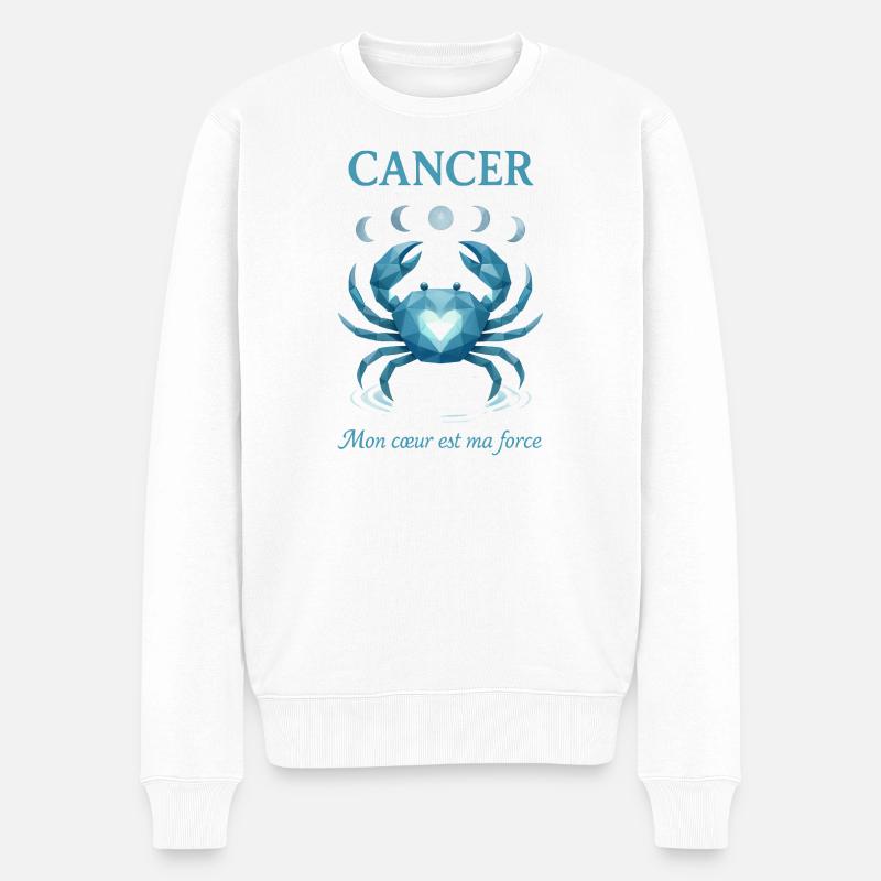 Krebs Sternzeichen - Astrologie - Männer Premium Bio Pullover - Weiß