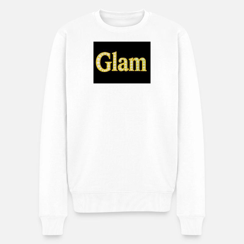 Glam Diamant Buchstaben - Männer Premium Bio Pullover - Weiß