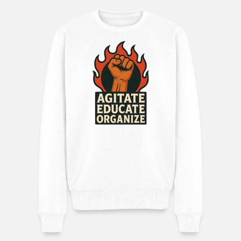 Agitate Educate Organize - Männer Premium Bio Pullover - Weiß