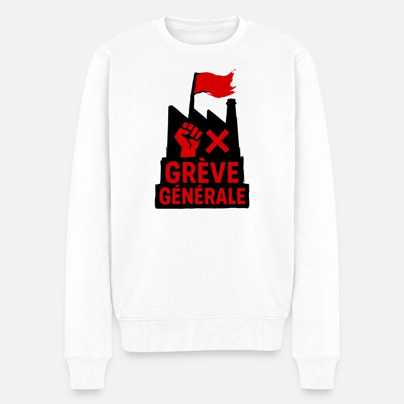 Grève générale - Syndicat - Pull Premium bio Homme - blanc