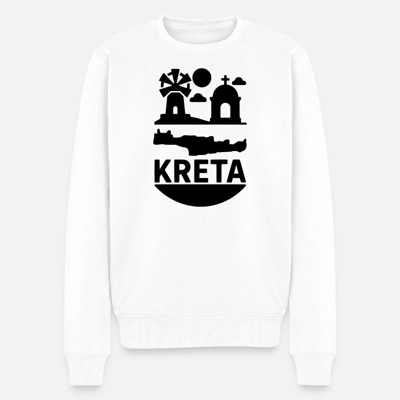 Île monumentale de Crète, Grèce - Pull Premium bio Homme - blanc