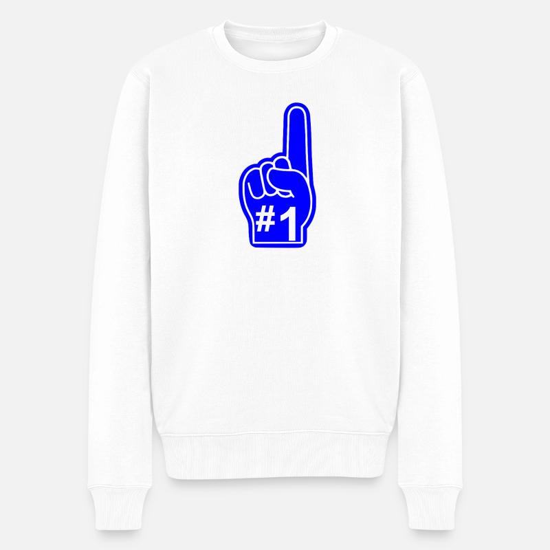 Sticker Foam Finger - Pull Premium bio Homme - blanc