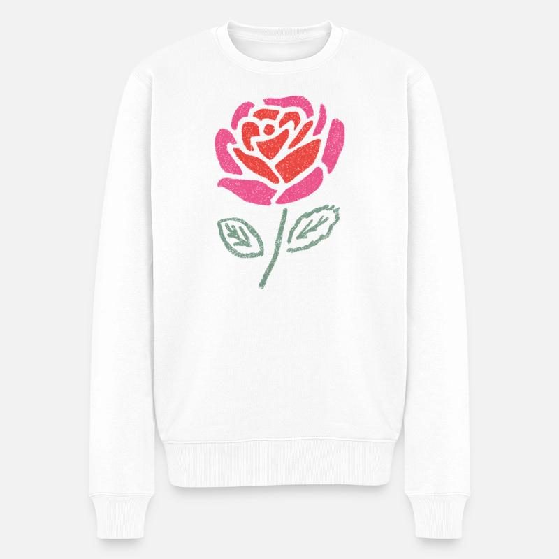 Wasserrose Farbexplosion - Männer Premium Bio Pullover - Weiß