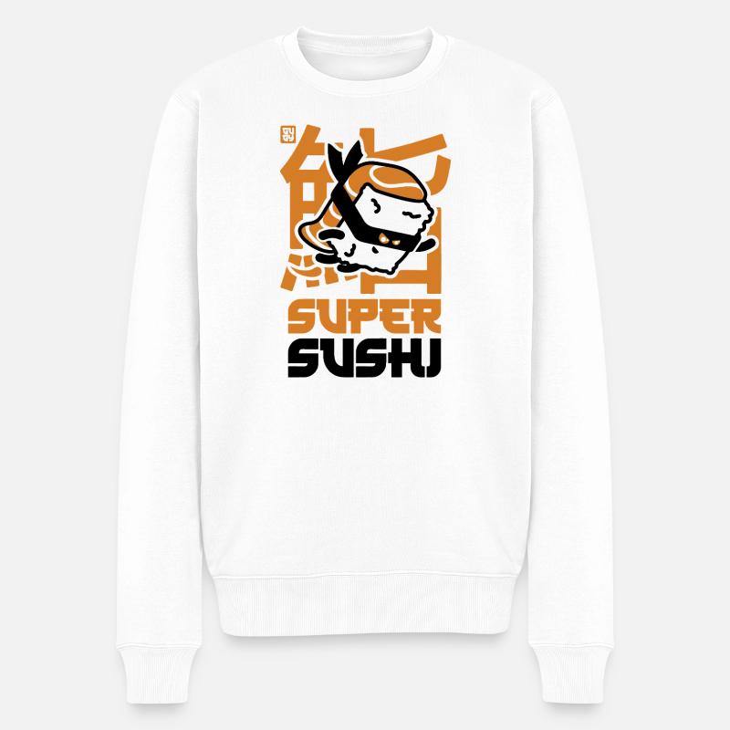 Super Sushi Ninja - Männer Premium Bio Pullover - Weiß
