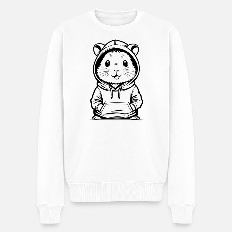 Sweat à capuche hamster Streetwear - Pull Premium bio Homme - blanc