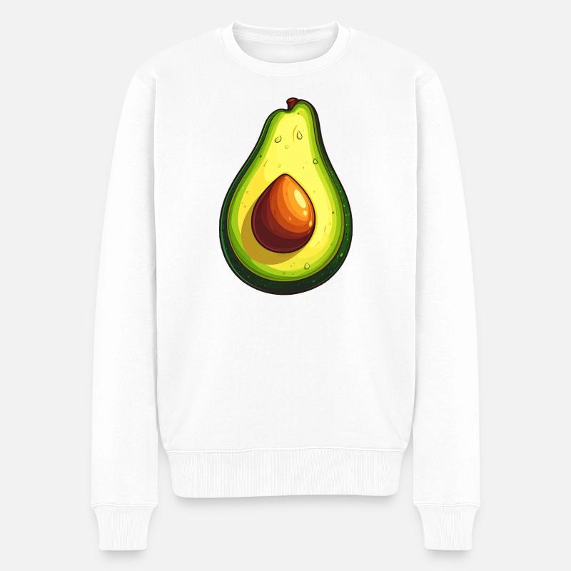 Avocado - Männer Premium Bio Pullover - Weiß