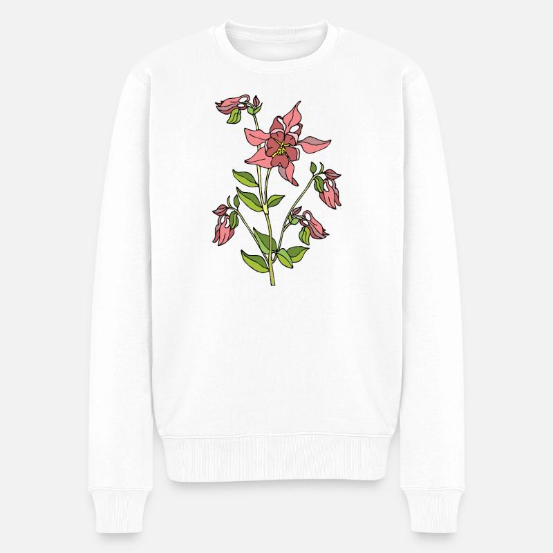 Blumen - Männer Premium Bio Pullover - Weiß