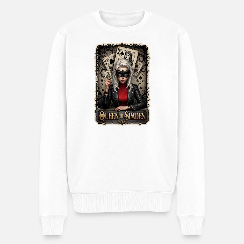 Dame de pique : Thème du poker - Pull Premium bio Homme - blanc