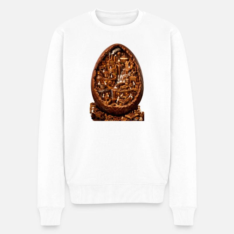 Schokoladeneierfabrik Miniatur - Männer Premium Bio Pullover - Weiß