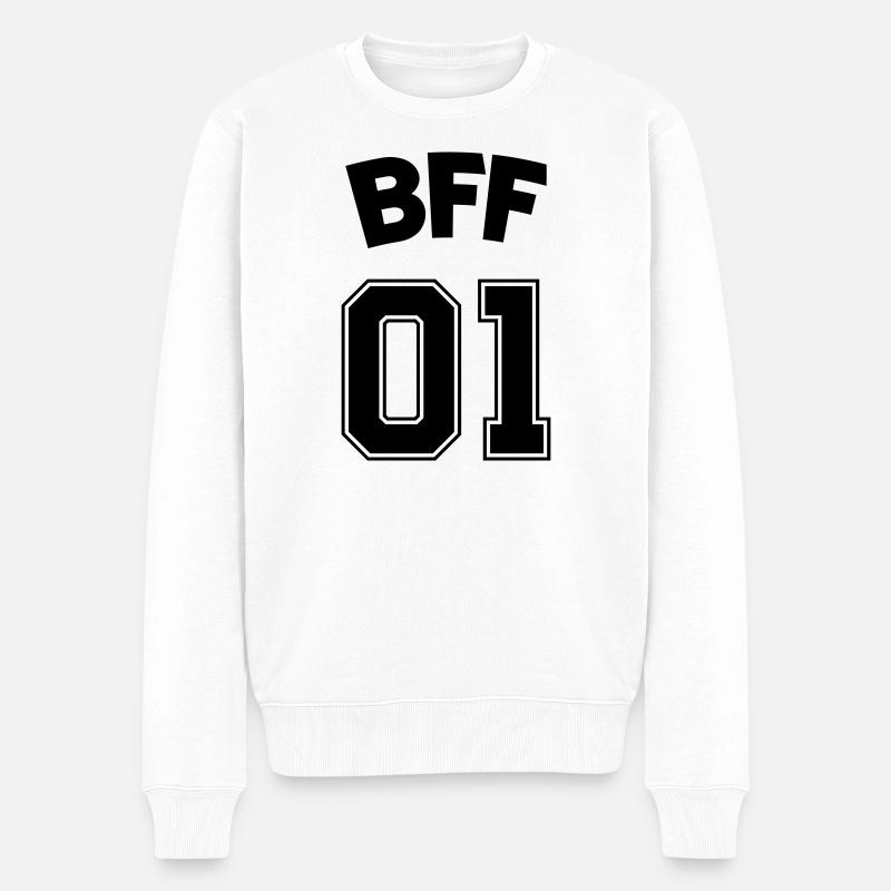 bff_01_best_friends - Männer Premium Bio Pullover - Weiß